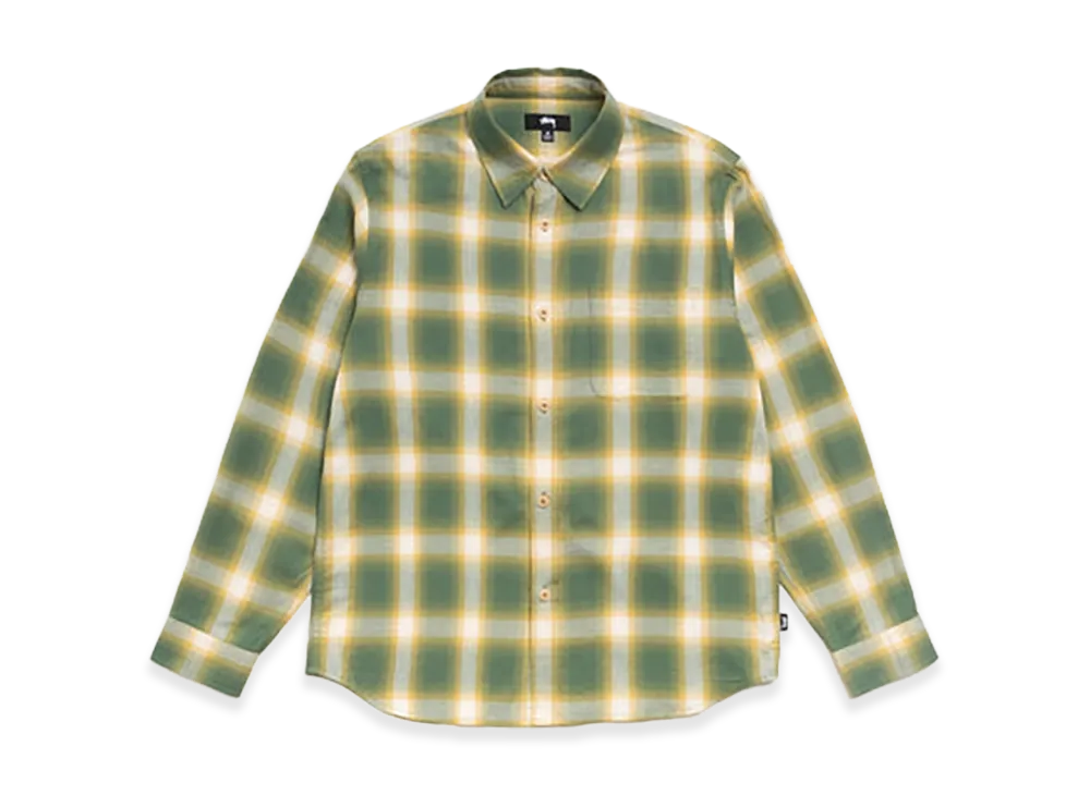 Stussy Beach Ombre Plaid Shirt "Green"