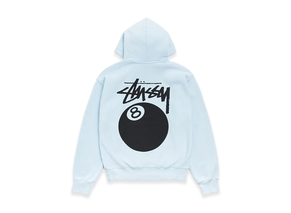 Stussy 8 Ball Hoodie Garment Dyed "Sky Blue"
