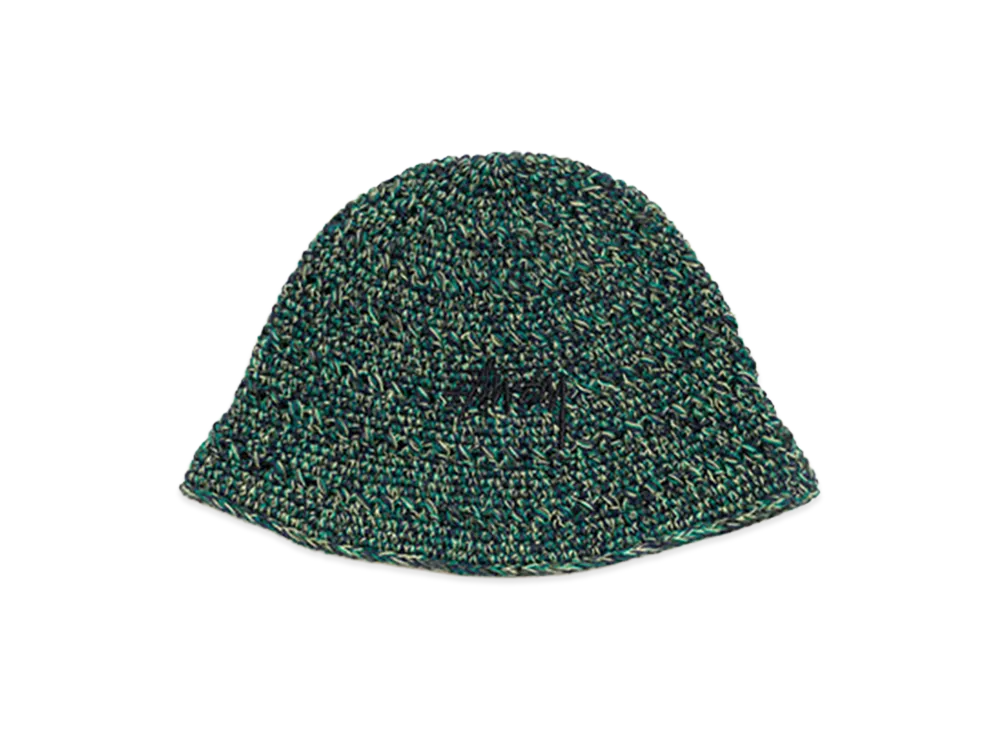 Stussy Hemp Stock Knit Bucket Hat "Multi Green"