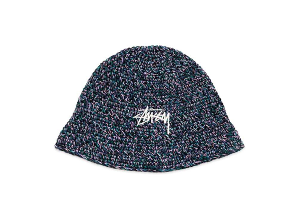 Stussy Hemp Stock Knit Bucket Hat "Multi Navy"