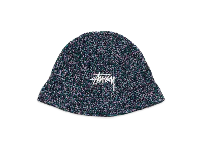 Stussy Hemp Stock Knit Bucket Hat "Multi Navy"