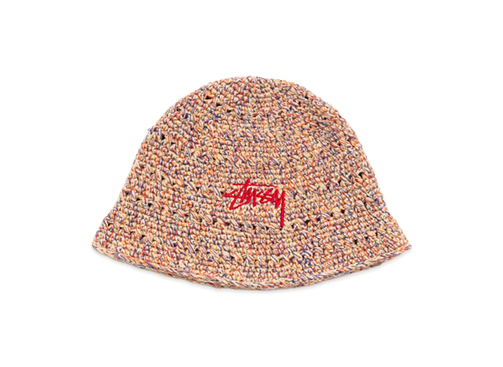 Stussy Hemp Stock Knit Bucket Hat "Multi Tan"