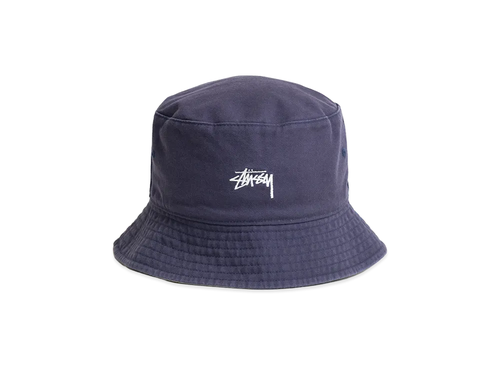 Stussy Reversible Stock Bucket Hat "Navy/Stone"