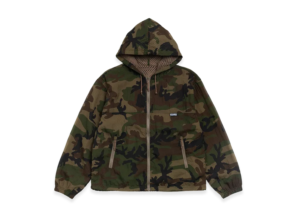 Stussy Layered Mesh Hooded Jacket "Woodland Camo"
