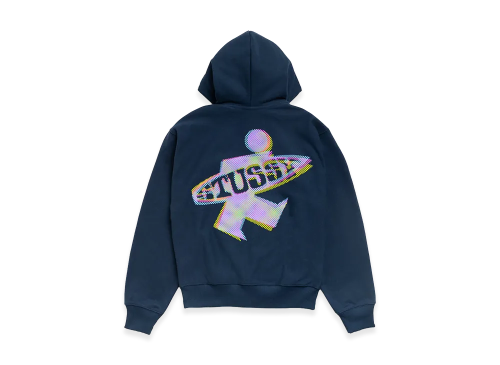 Stussy Dot Surf Puff Print Zip Hoodie "Navy"
