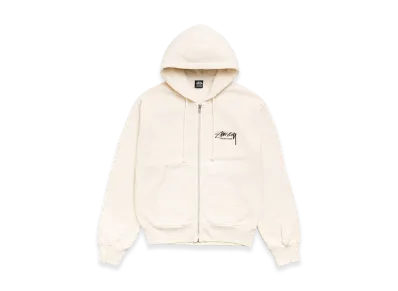 Stussy Beach Roots Zip Hoodie Garment Dyed "Bone"