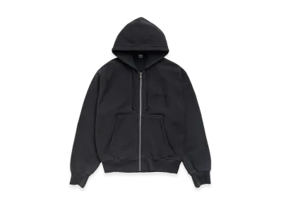 Stussy Beach Roots Zip Hoodie Garment Dyed "Faded Black"