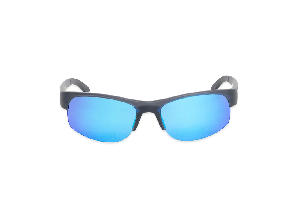 Stussy Hiro Sunglasses "Frost Black/Blue Mirror Lens"