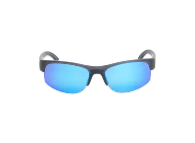 Stussy Hiro Sunglasses "Frost Black/Blue Mirror Lens"
