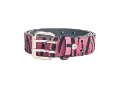Stussy Punch Out Leather Belt "Pink Hairy Zebra Pattern"