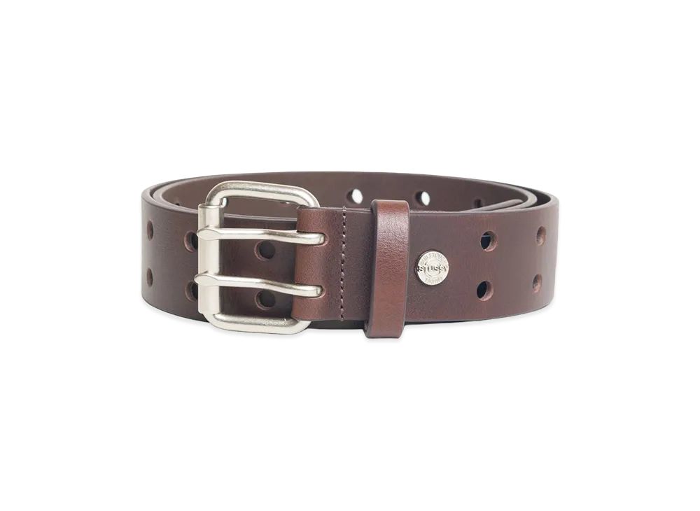 Stussy Punch Out Leather Belt "Brown"