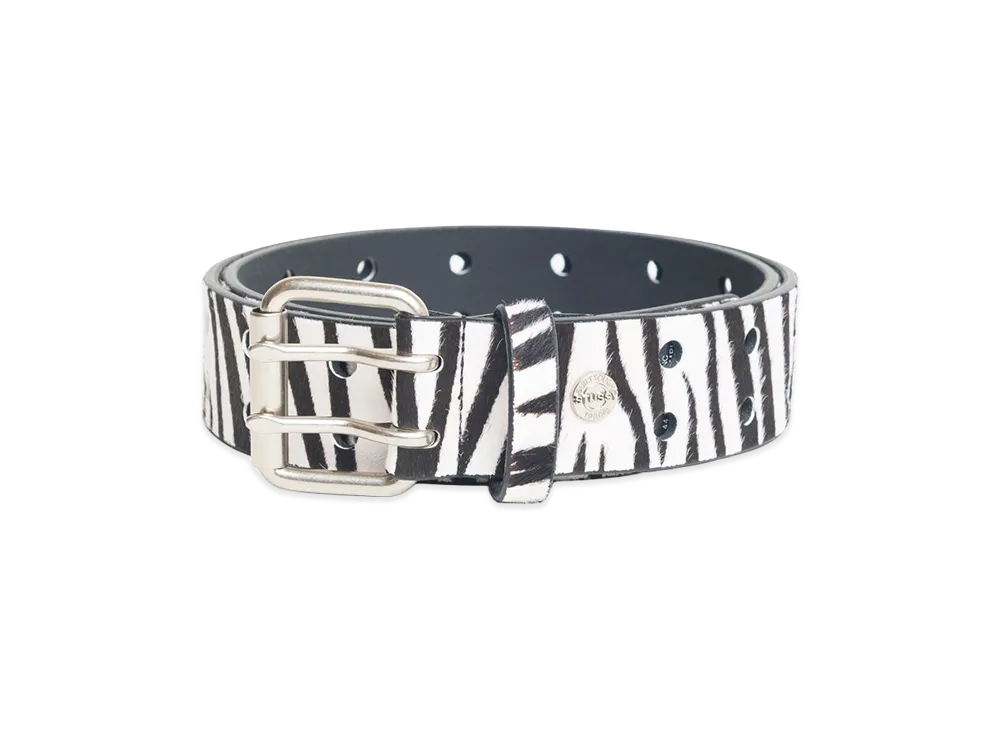 Stussy Punch Out Leather Belt "Hairy Zebra Pattern"