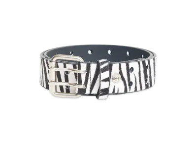 Stussy Punch Out Leather Belt "Hairy Zebra Pattern"
