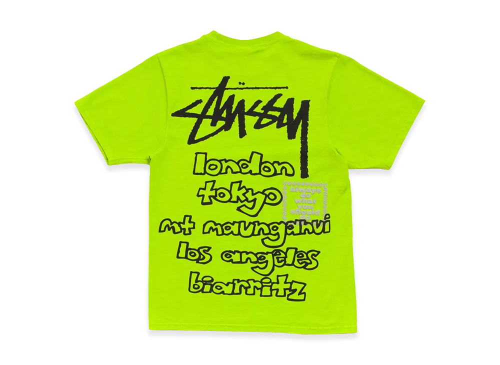 Stussy x Always Do What You Should Do World Tour Tee "Lime"