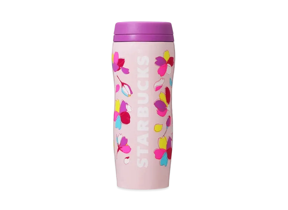 STARBUCKS SAKURA 2024 Carved stainless steel bottle 355ml "Colorful Petal"