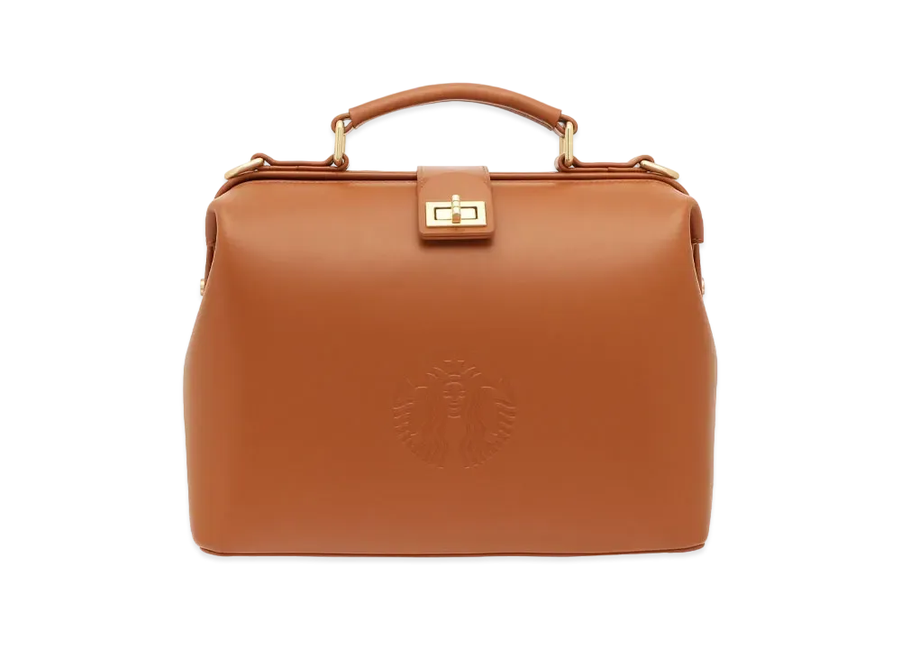 STARBUCKS 2-Way Leather Cafe Bag "Brown"