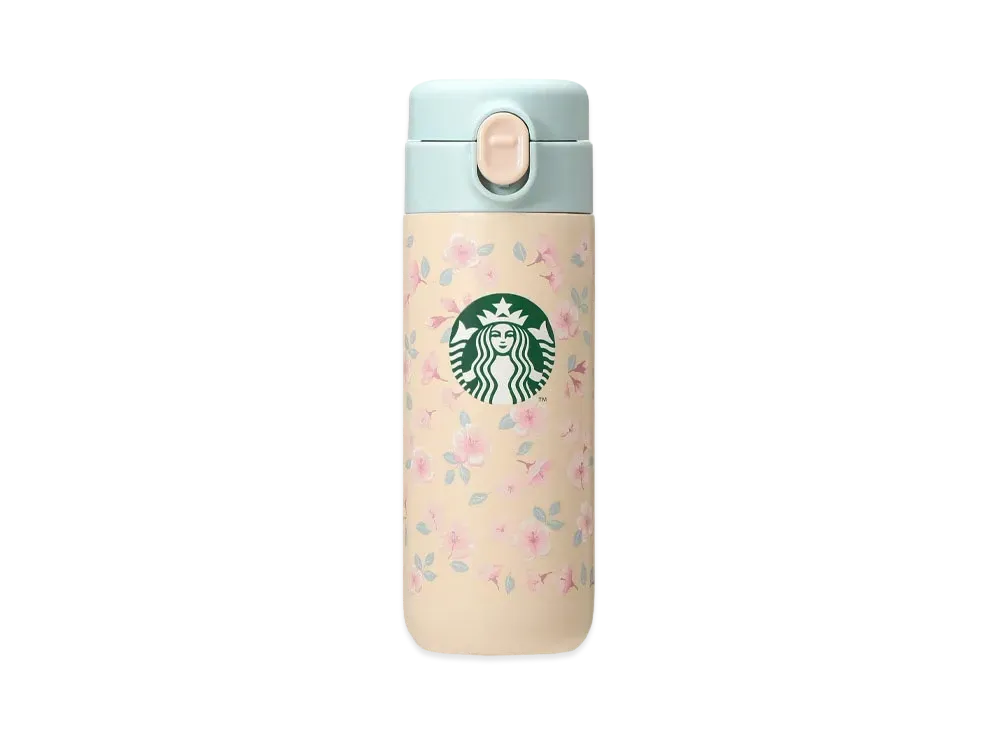 STARBUCKS SAKURA 2024 Stainless Steel Bottle Floral 381ml "Beige"