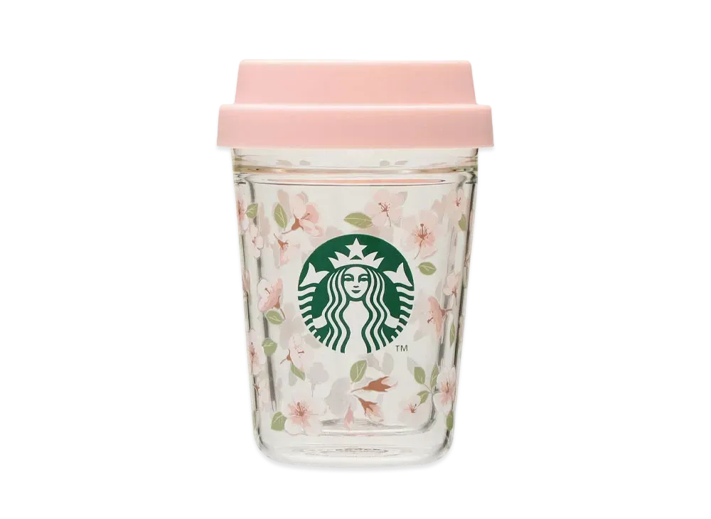 STARBUCKS SAKURA 2024 Double Wall Heat Resistant Glass Cup 296ml "Pink"