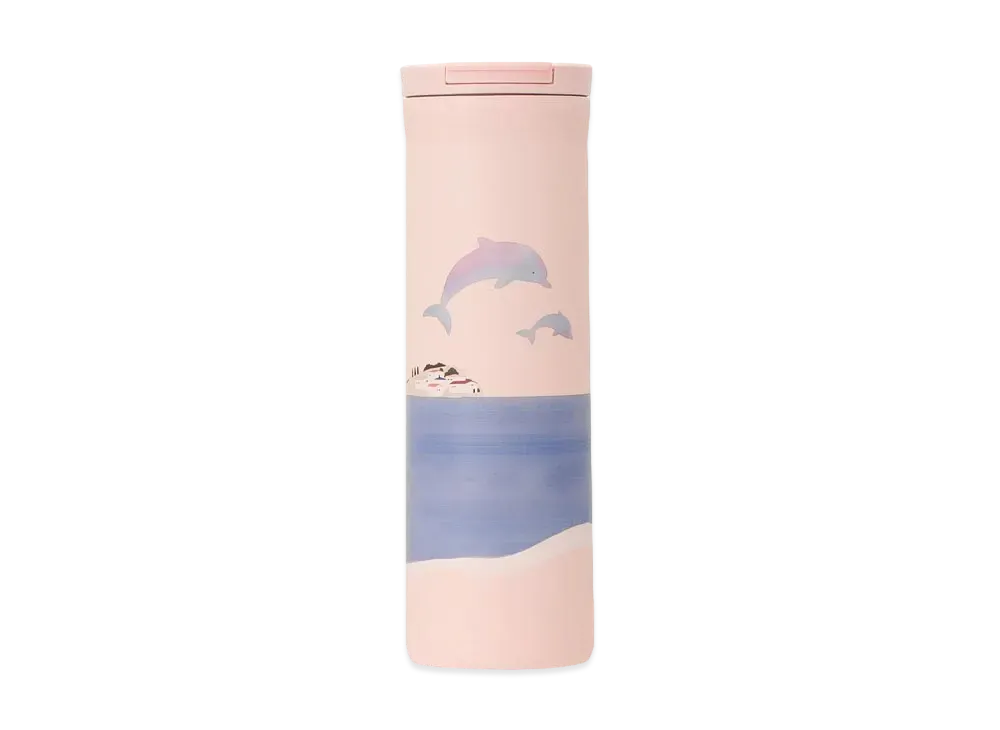 STARBUCKS Seaside Getaway Stainless Steel Bottle Dolphin 473ml "Pink"