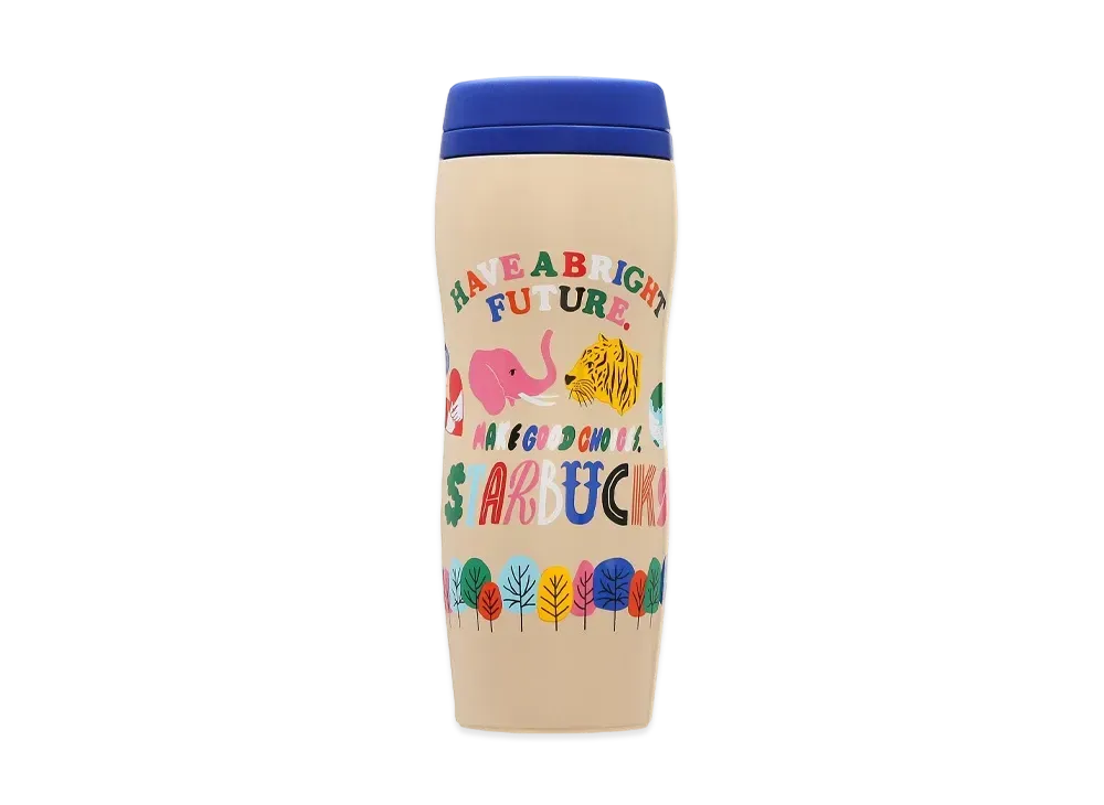 STARBUCKS Carved Recycled Stainless Steel Bottle 355ml "Beige"