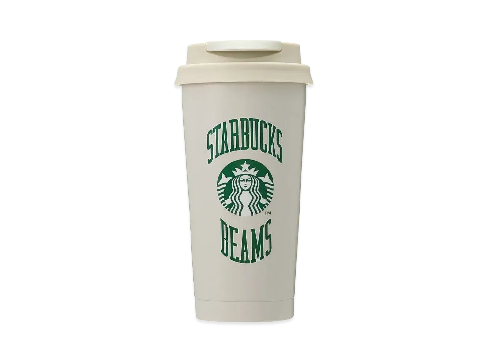 STARBUCKS x BEAMS Recycled Stainless Steel ToGo Logo Tumbler College Design 473ml "Beige"