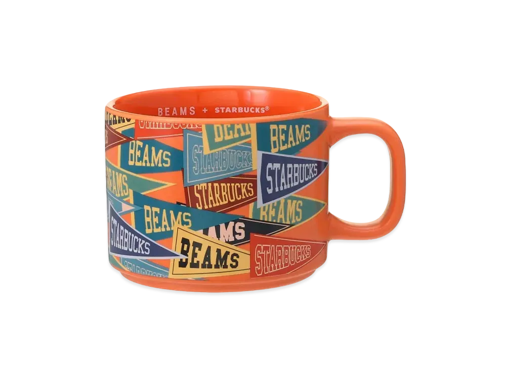 STARBUCKS x BEAMS Recycled Ceramic Mug Pennant Design 355ml "Orange"