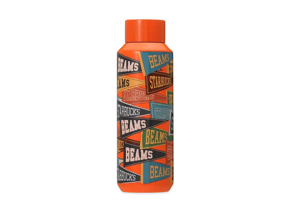 STARBUCKS x BEAMS Recycled Stainless Steel Bottle Pennant Design 473ml "Orange"