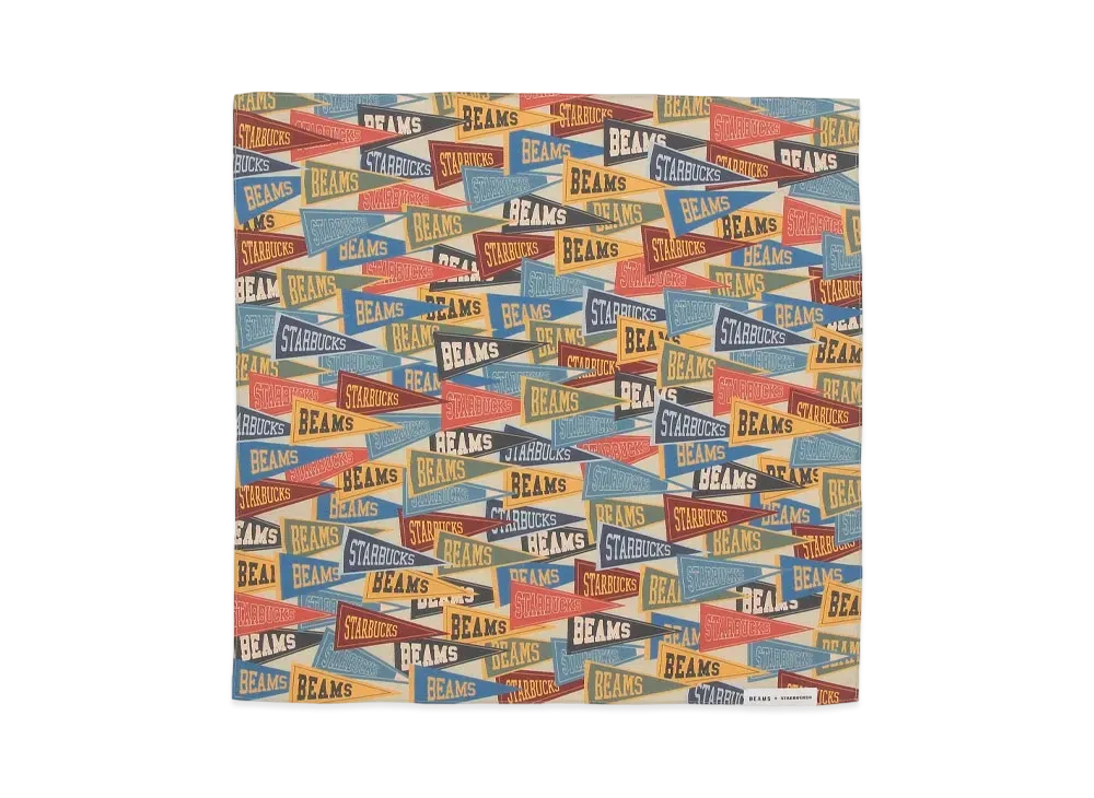 STARBUCKS x BEAMS Bandana Pennant Design "Beige"