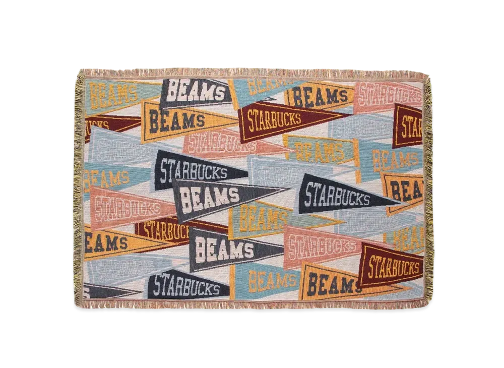 STARBUCKS x BEAMS Throw Blanket Pennant Design "Beige"