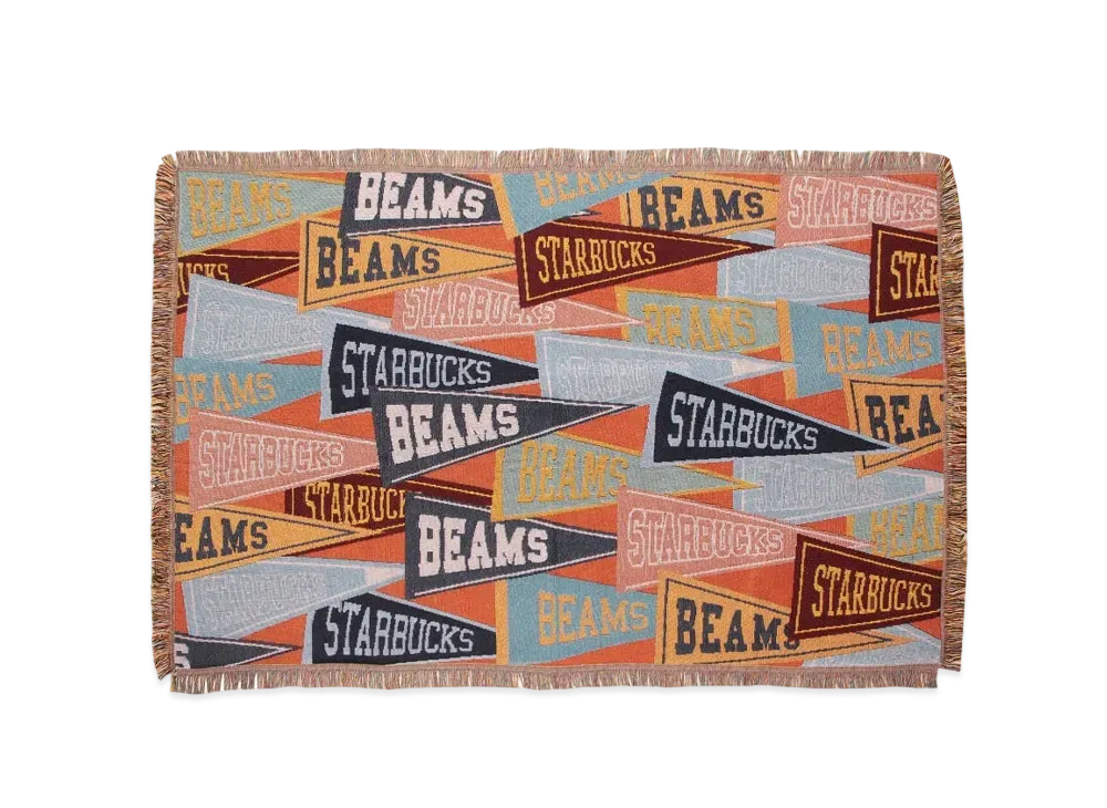 STARBUCKS x BEAMS Throw Blanket Pennant Design "Orange"