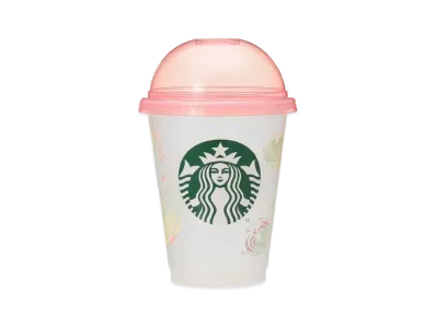 STARBUCKS Alpaca Boho Fest Dome Lid Reusable Cold Cup Marble Heart 473ml "Clear/Pink"
