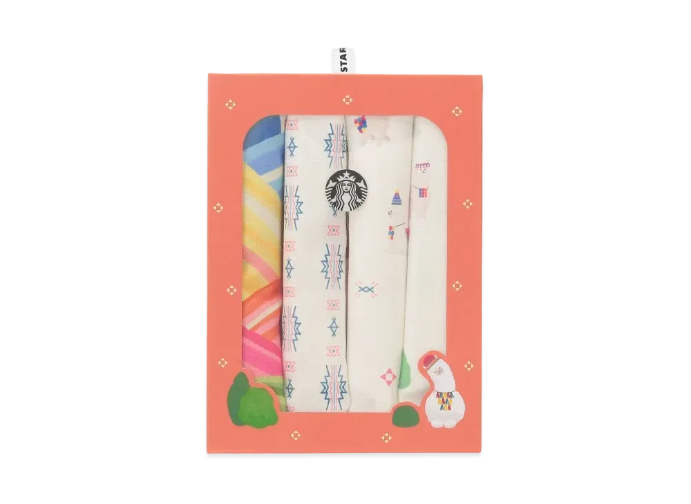 STARBUCKS Alpaca Boho Fest Cafe Cloth Alpaca Set Of 4 "Multi"