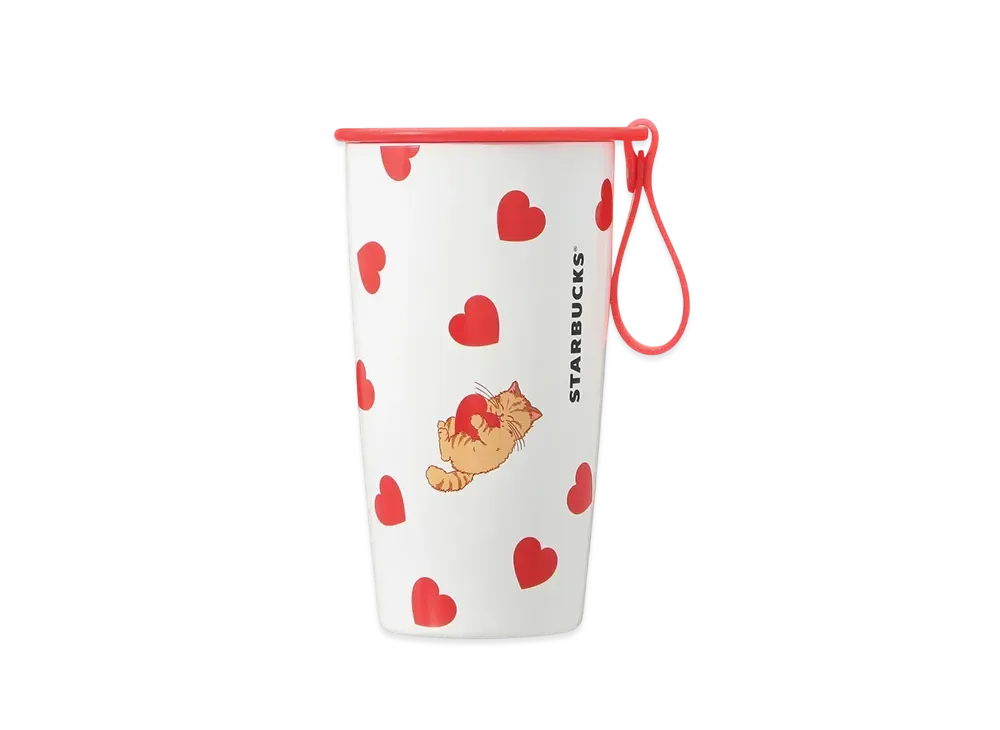 STARBUCKS Valentine 2025 Cup Shape Stainless Steel Bottle 355ml "White"