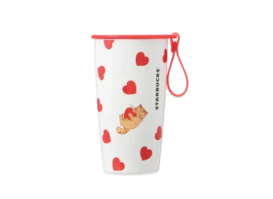 STARBUCKS Valentine 2025 Cup Shape Stainless Steel Bottle 355ml "White"