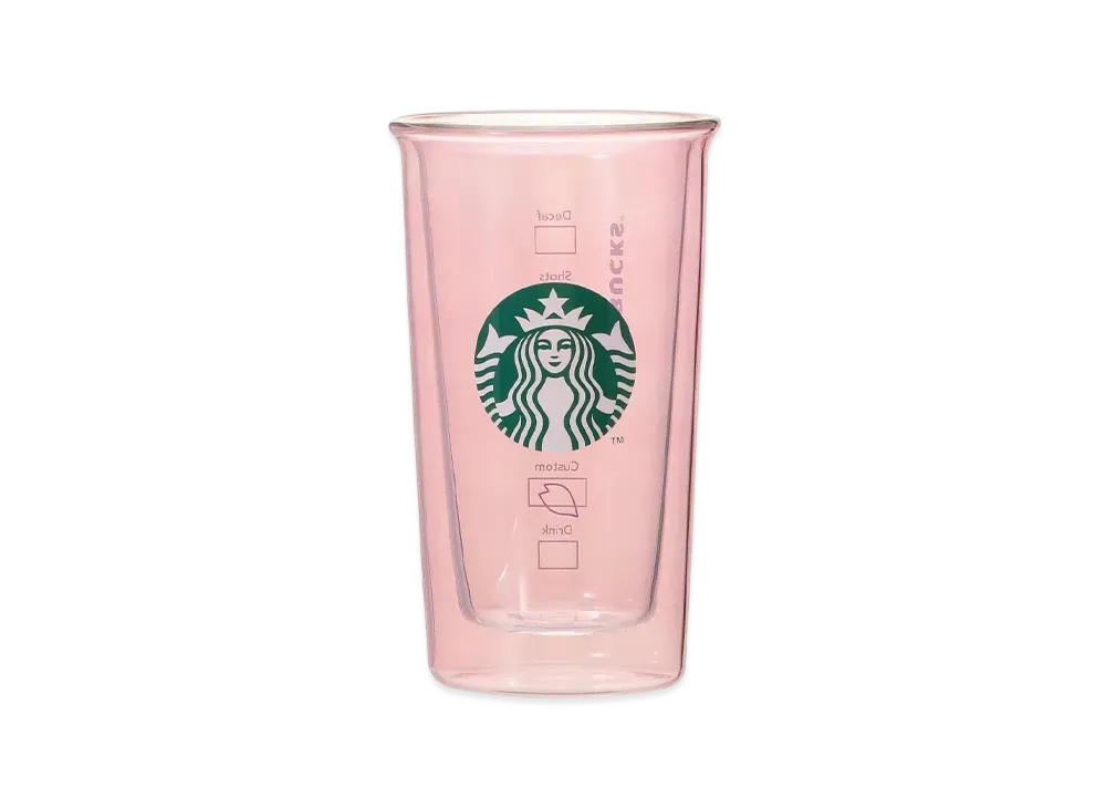 STARBUCKS SAKURA2025 Double Wall Heat Resistant Glass Pale Pink 355ml "Pink"