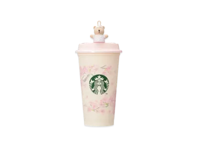 STARBUCKS SAKURA2025 Reusable Cup 473ml / Reusable Cup Exclusive Drink Hole Cap Bearista "Pink"