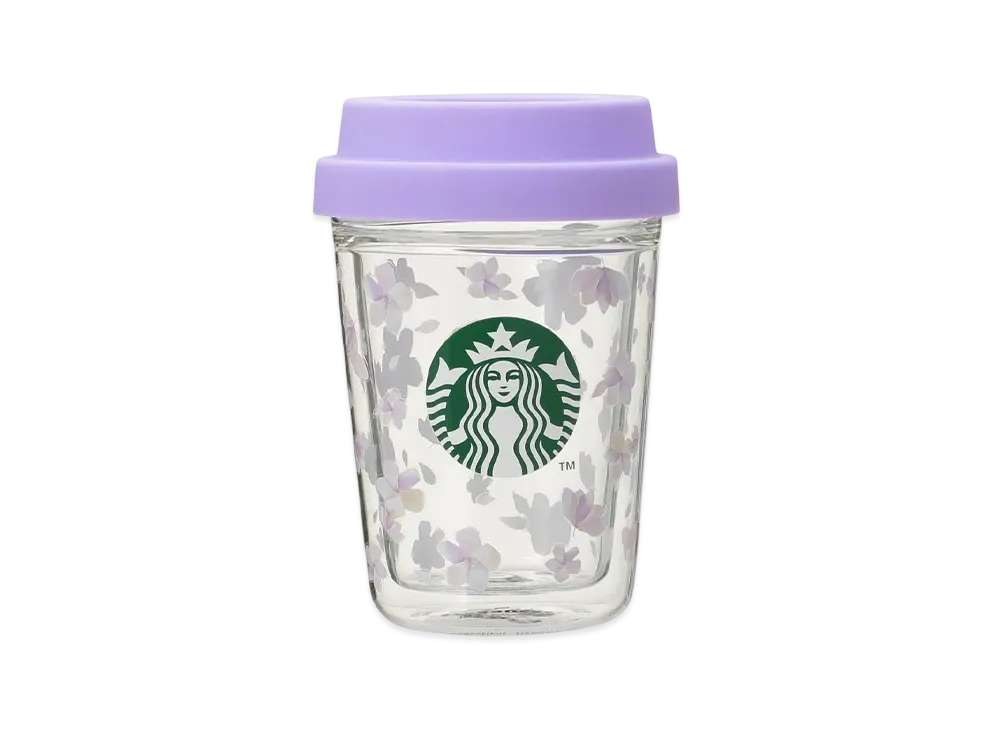 STARBUCKS SAKURA2025 Double Wall Heat Resistant Glass Cup 296Ml "Purple"