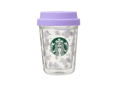 STARBUCKS SAKURA2025 Double Wall Heat Resistant Glass Cup 296Ml "Purple"