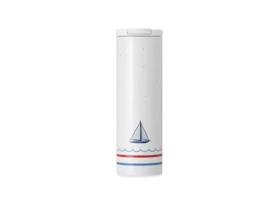 STARBUCKS Stainless Steel Cylinder Tumbler Marine Border 473ml "White"