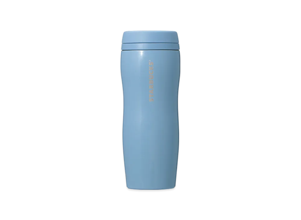 STARBUCKS Curved Recycled Stainless Bottle 355ml "Pearl Light Blue"