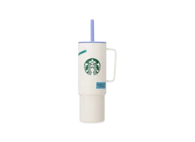 STARBUCKS MiiR Stainless Cold Cup Tumbler With Handle 932ml "White"