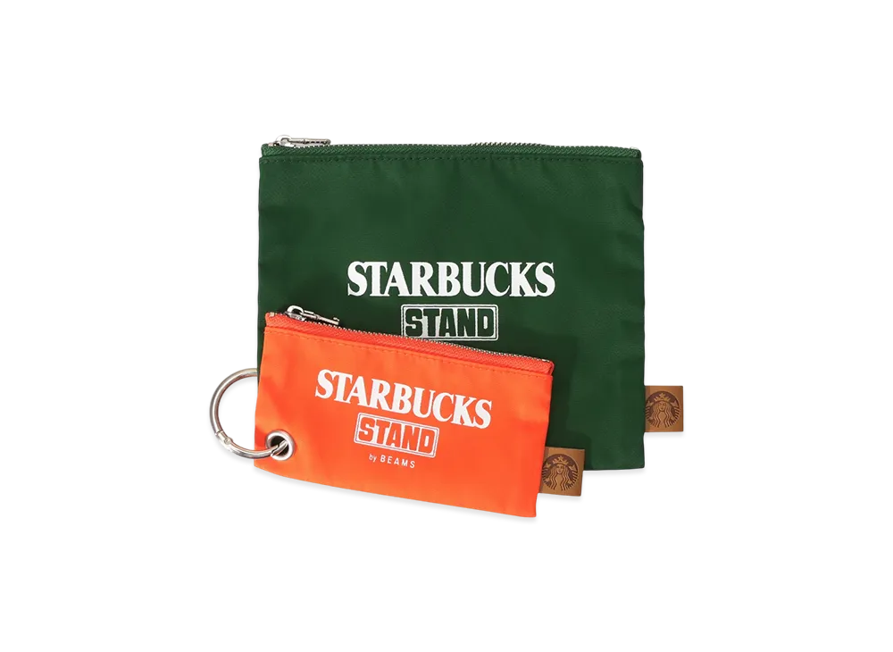 STARBUCKS STAND x BEAMS 2Set Pouch Set "Green"