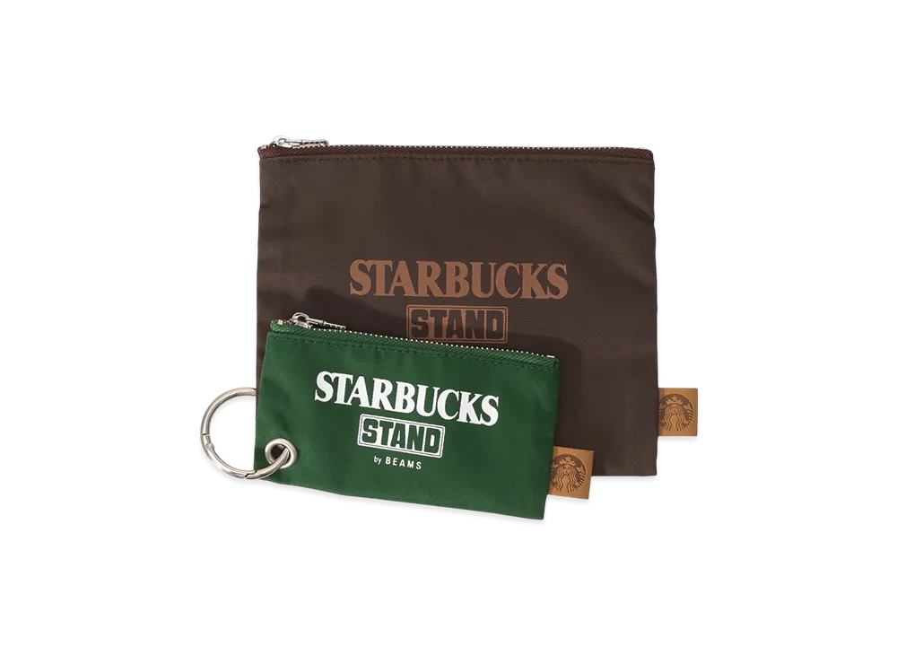 STARBUCKS STAND x BEAMS 2Set Pouch Set "Brown"