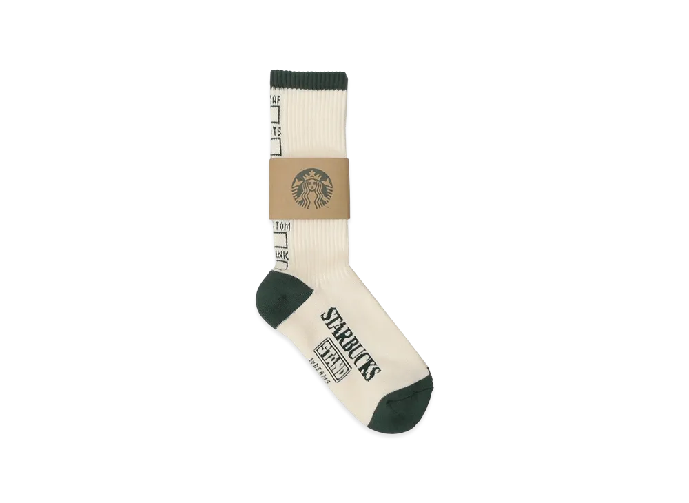 STARBUCKS STAND x BEAMS DRINK-ID Socks "Off White"