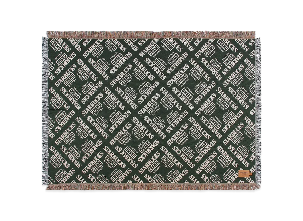 STARBUCKS STAND x BEAMS Jacquard Throw Blanket "Green"