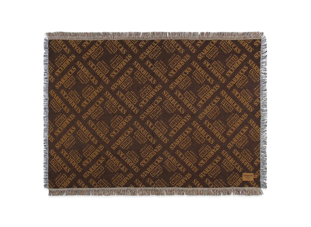 STARBUCKS STAND x BEAMS Jacquard Throw Blanket "Brown"