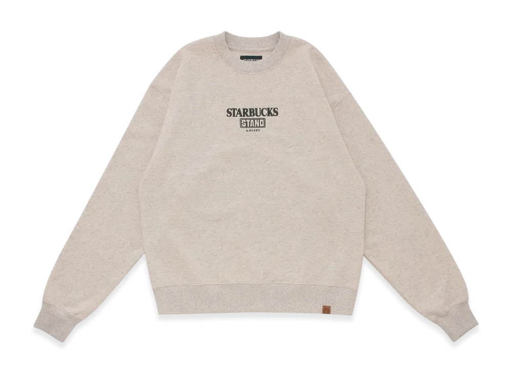 STARBUCKS STAND x BEAMS LOGO Crew Sweatshirt "Oatmeal"