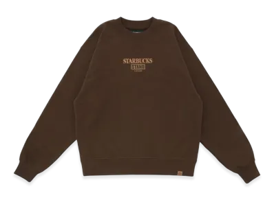 STARBUCKS STAND x BEAMS LOGO Crew Sweatshirt "Brown"