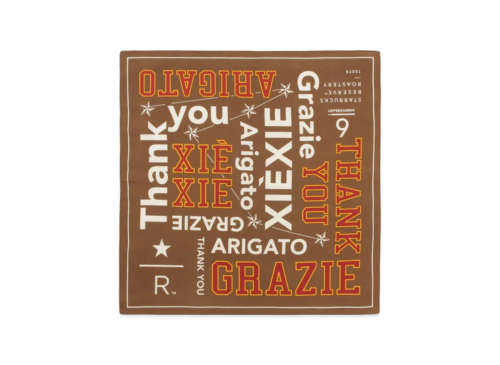 STARBUCKS STAND x BEAMS Reserve Roastery 6th Anniversary Bandana "Brown"