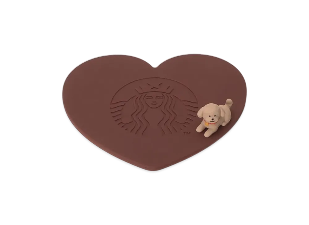 STARBUCKS Valentine 2026 Silicone Coaster "Brown"